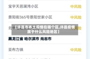 【许昌市本土疫情在哪个区,许昌疫情属于什么风险地区】