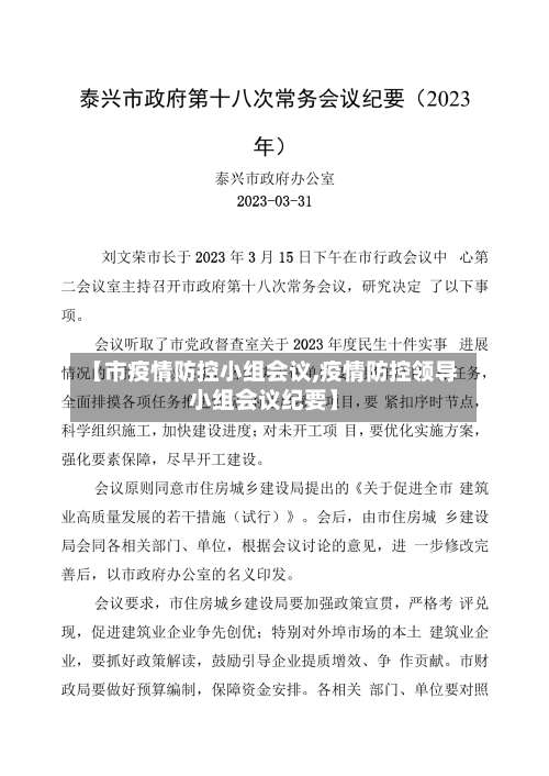 【市疫情防控小组会议,疫情防控领导小组会议纪要】-第2张图片