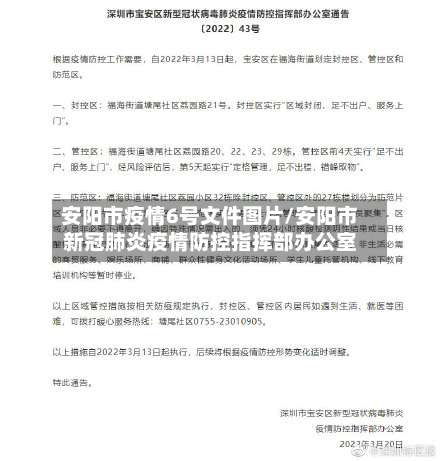 安阳市疫情6号文件图片/安阳市新冠肺炎疫情防控指挥部办公室-第2张图片